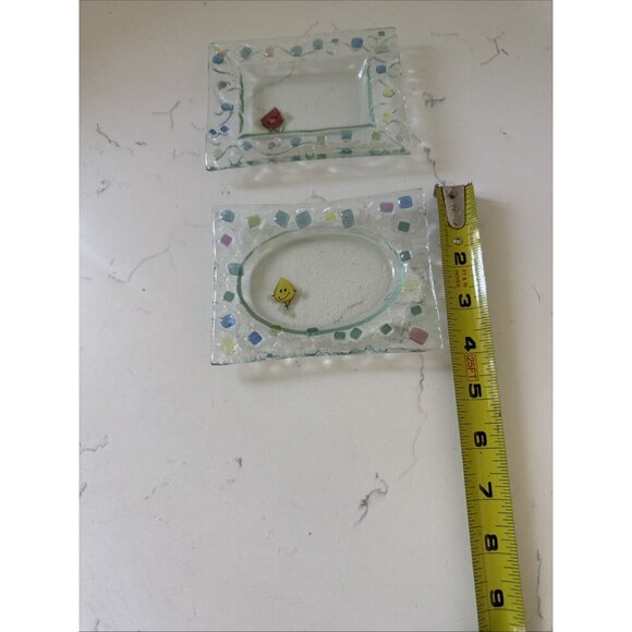 Vintage Clear Glass Rectangular Trinket Tray Soap Dish Includes (2) - Picture 12 of 14